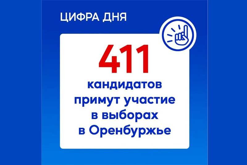 411 кандидатов будут бороться за 275 мандатов на муниципальных выборах в Оренбуржье 
