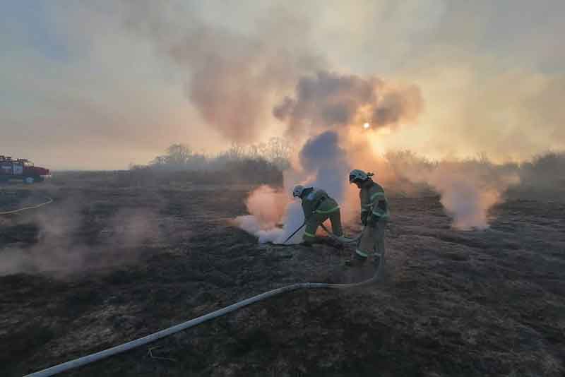Пожарные боролись с возгоранием торфяника в Абдулинском городском округе