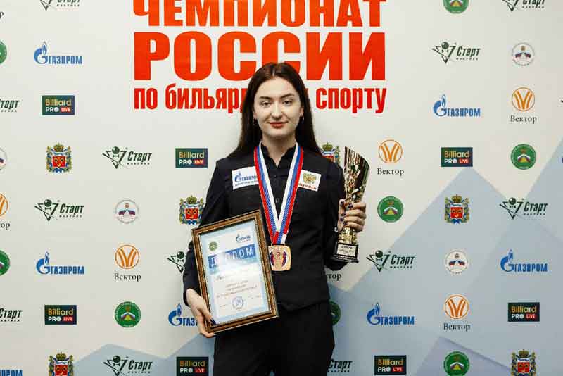 Новотройчанка Алиса Прилепина – бронзовый призёр чемпионата России по бильярду