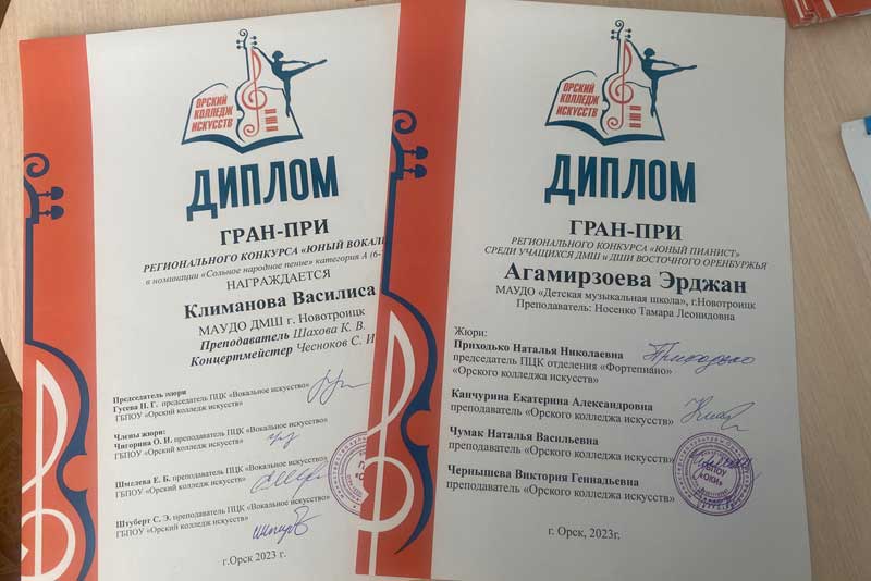 Новотройчане взяли Гран-При престижного регионального конкурса «Юный музыкант»