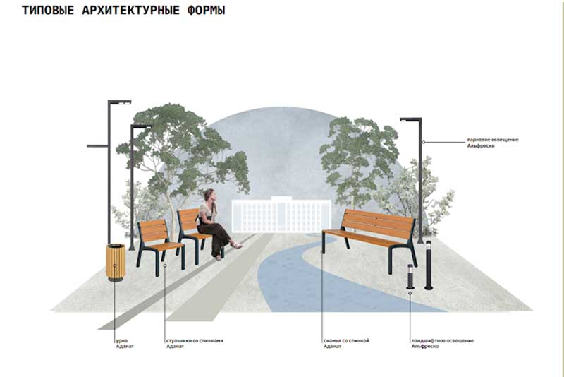 Новотройчанам предлагают оценить эскизный проект благоустройства территории перед городской  администрацией