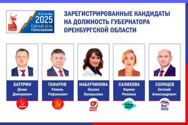 В досрочных выборах Губернатора Оренбургской области примут участие пять кандидатов