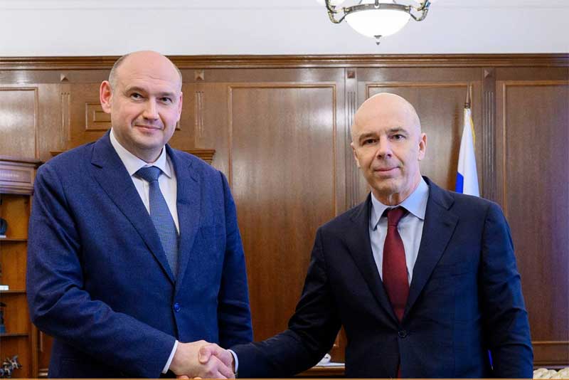 Евгений Солнцев провел рабочую встречу с министром финансов РФ Антоном Силуановым