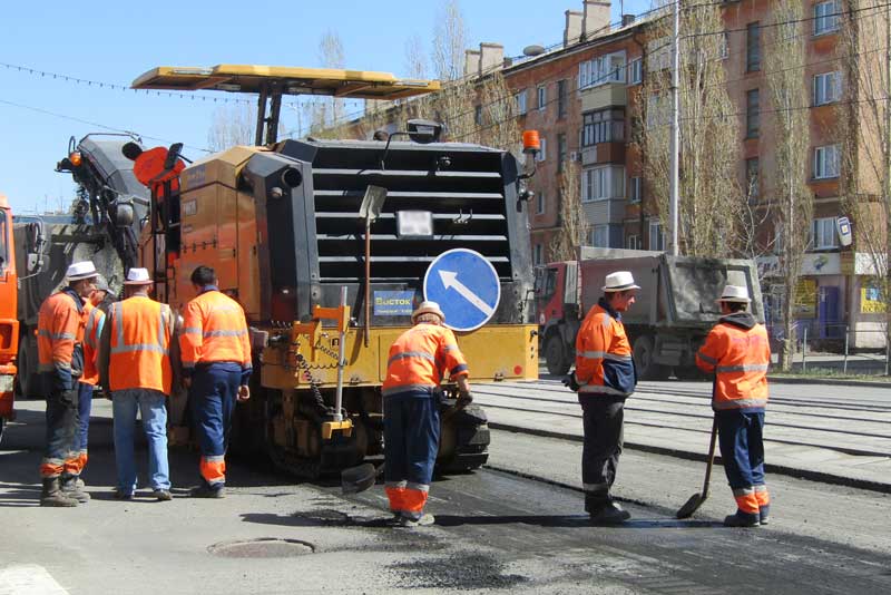 На улице Советской работает тяжелая техника